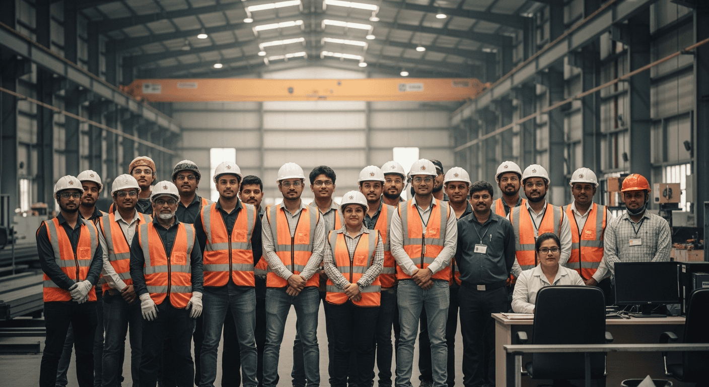 ETS team together on the shop floor
