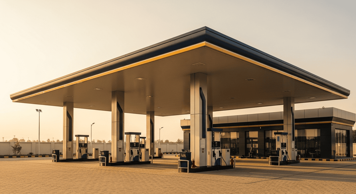 Brand-compliant fuel station canopy system