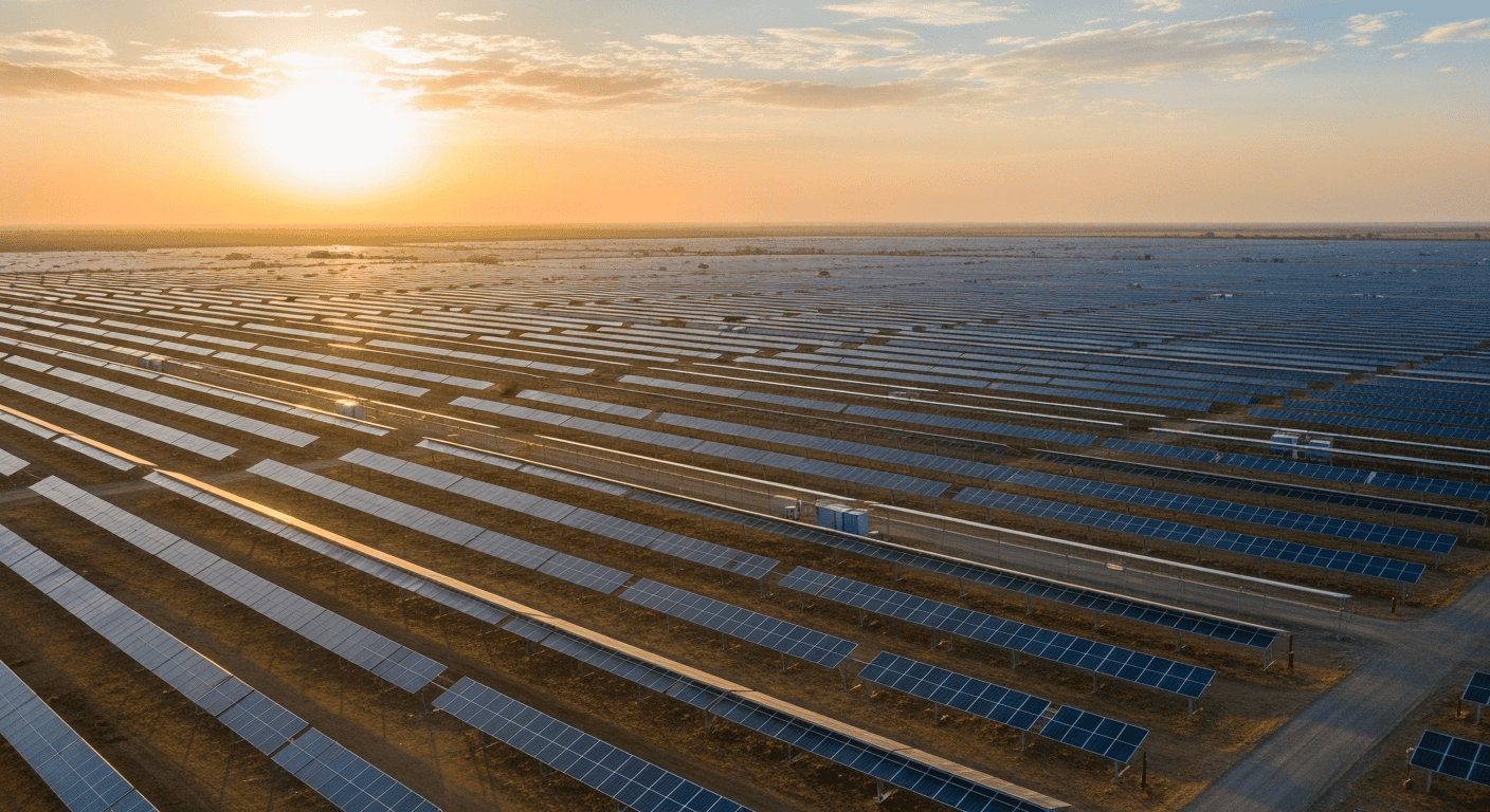 Utility-scale ground-mounted solar array